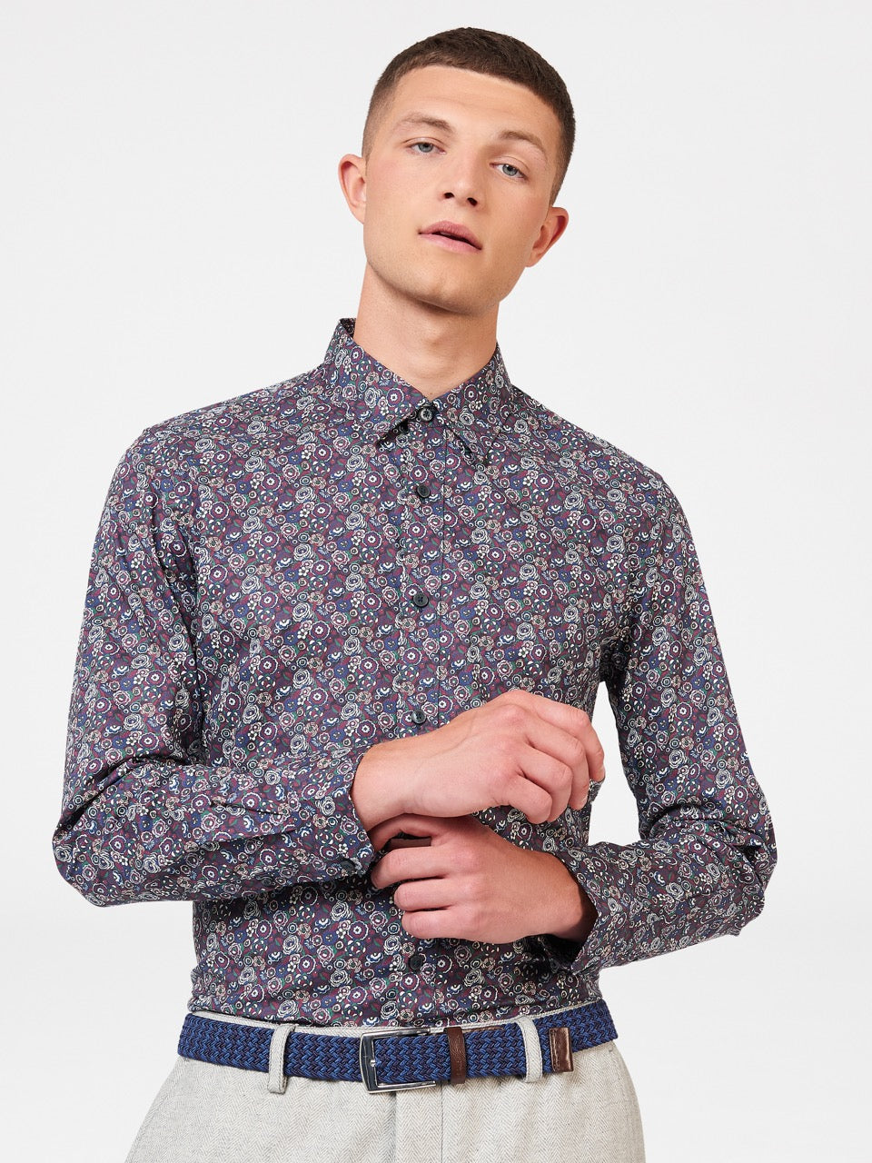 Purple Ben Sherman Winter Floral Shirts | EC4605238