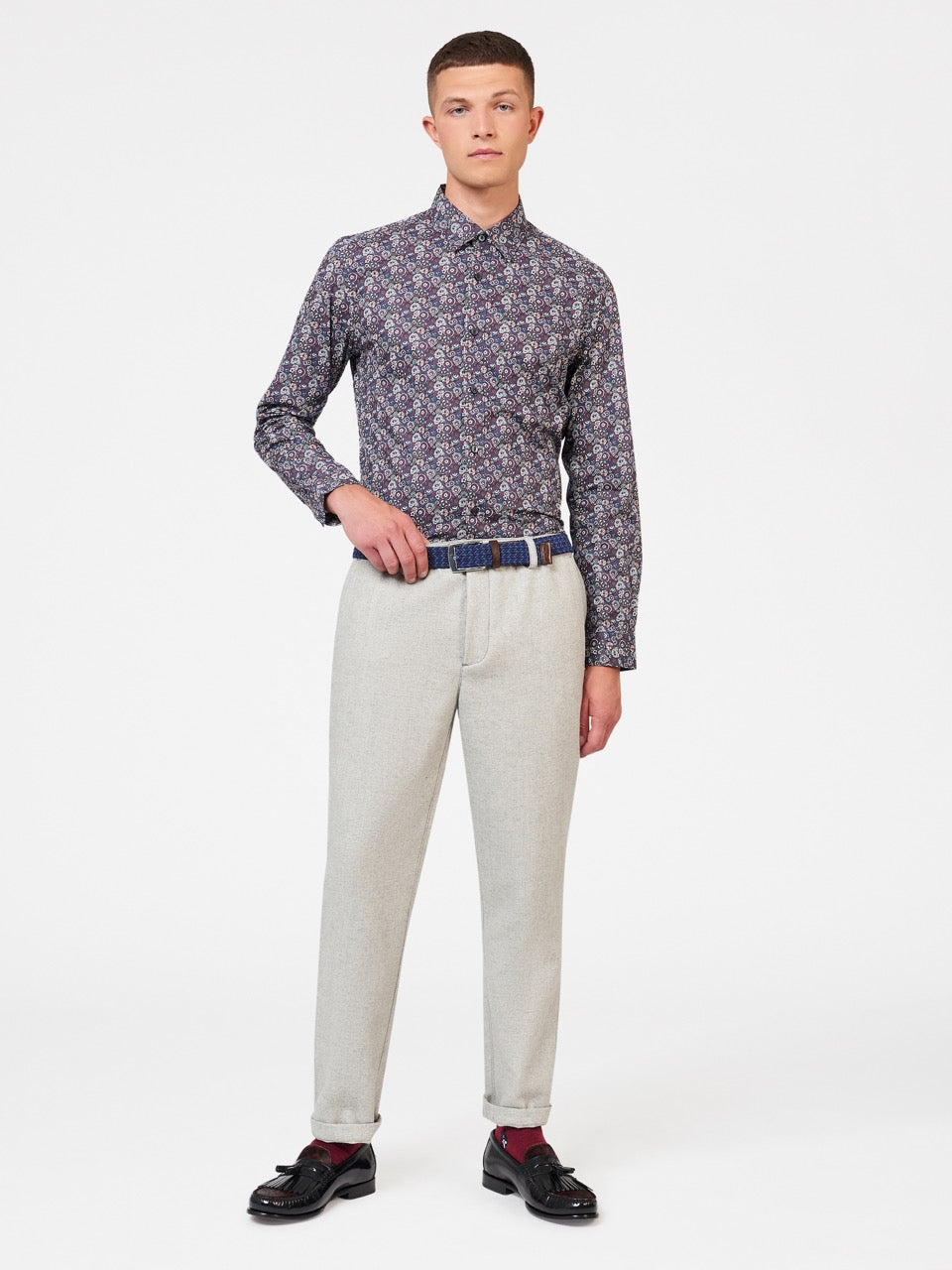 Purple Ben Sherman Winter Floral Shirts | EC4605238