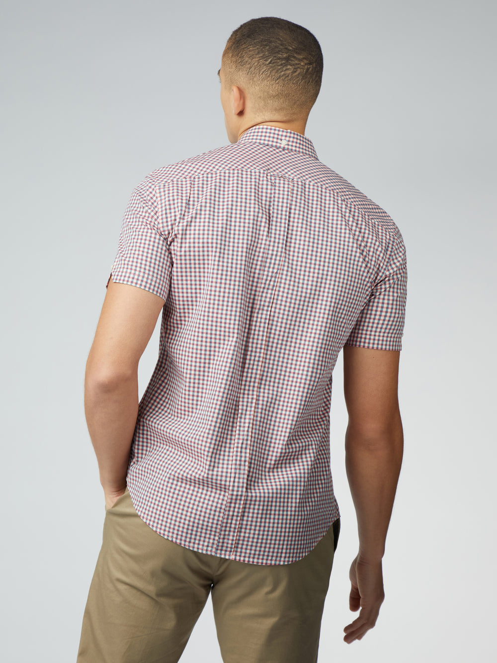 Red / White Ben Sherman Signature Short Sleeve Gingham Shirts | JD7146398