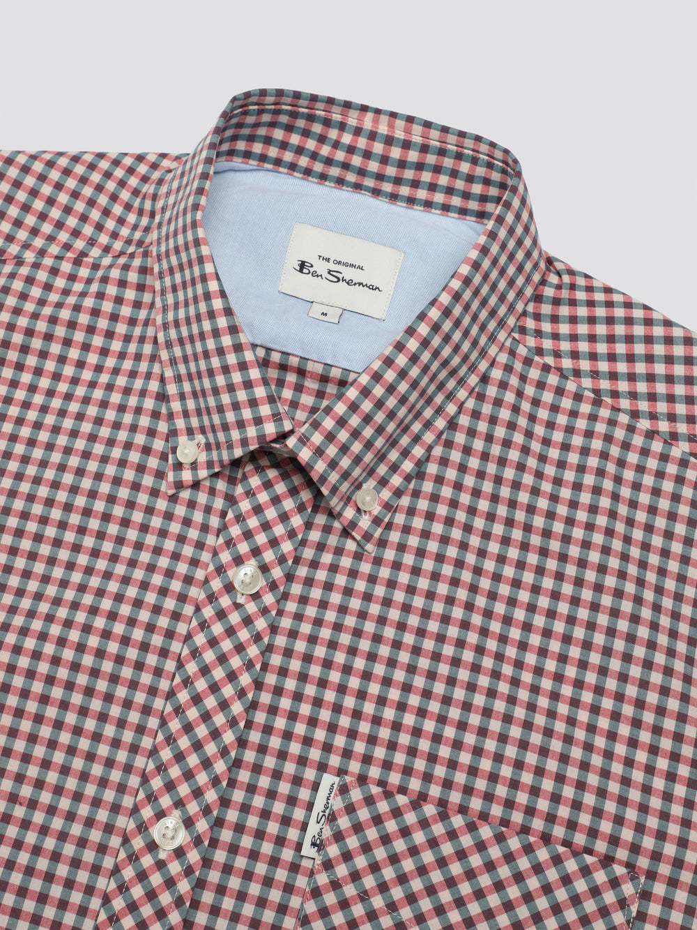 Red / White Ben Sherman Signature Short Sleeve Gingham Shirts | JD7146398