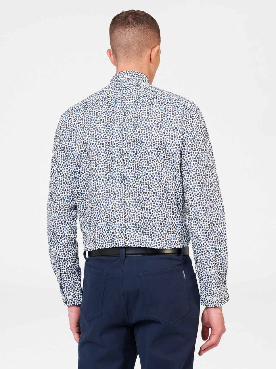 White Ben Sherman Ditsy Floral Print Long Sleeve Shirts | EK7820349