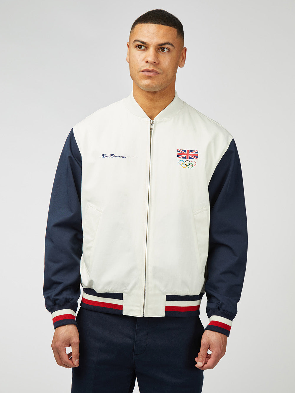 White Ben Sherman Team GB Commercial Bomber Jackets | WR8104256