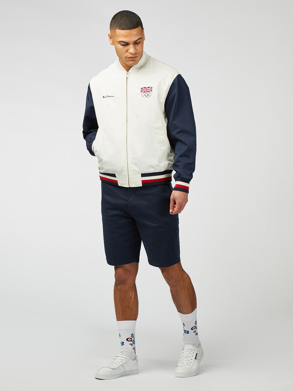 White Ben Sherman Team GB Commercial Bomber Jackets | WR8104256