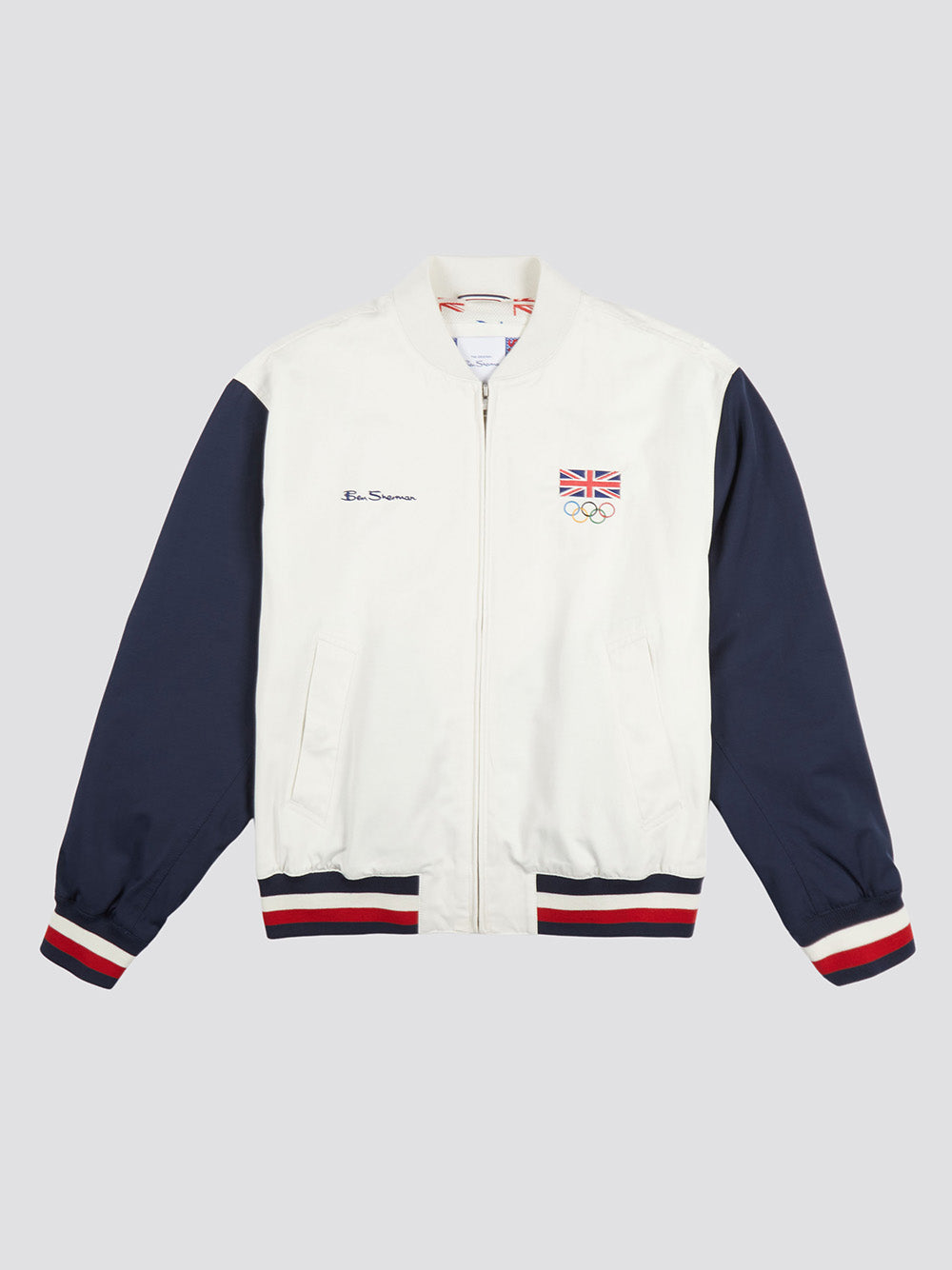 White Ben Sherman Team GB Commercial Bomber Jackets | WR8104256