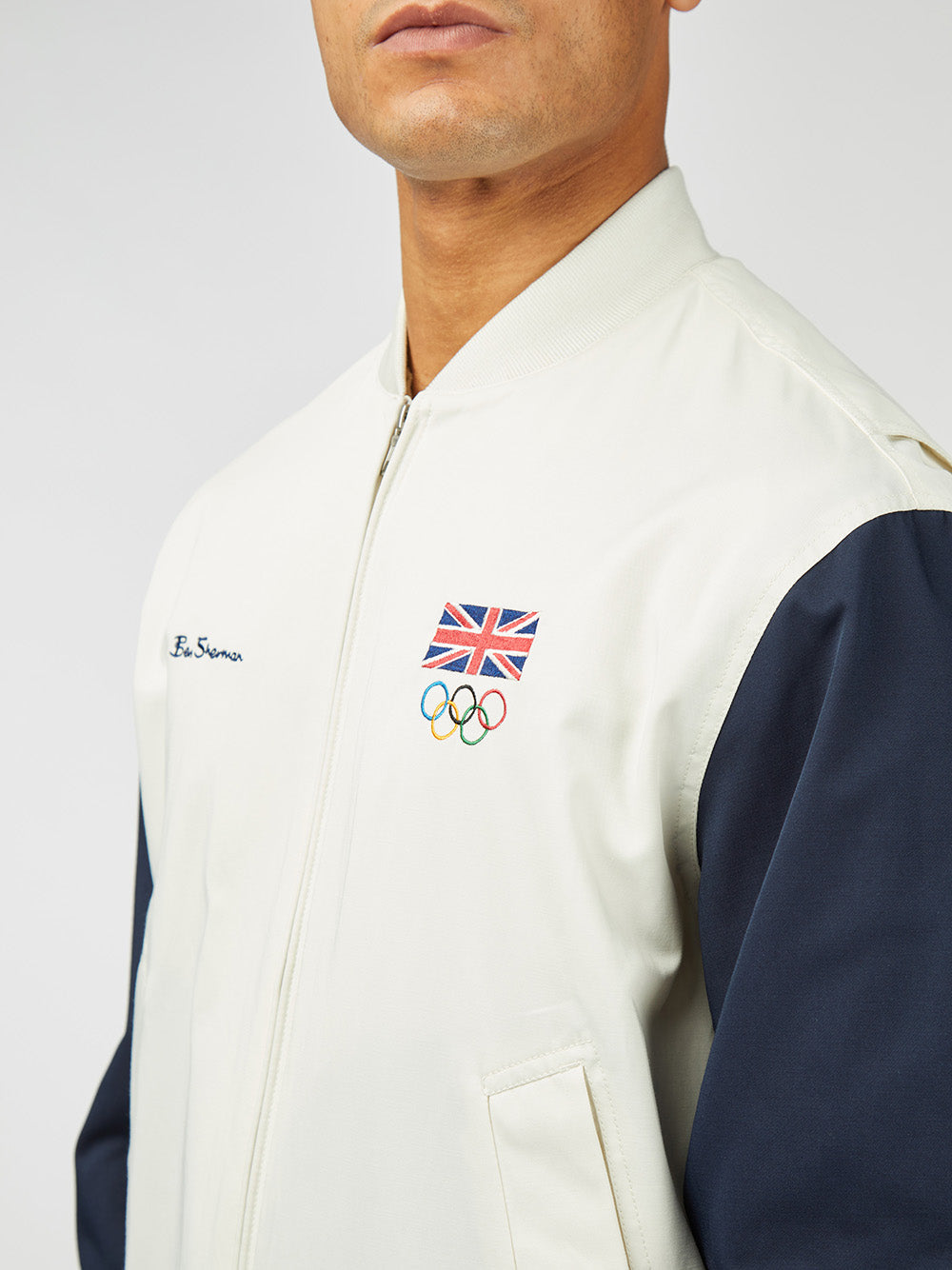 White Ben Sherman Team GB Commercial Bomber Jackets | WR8104256