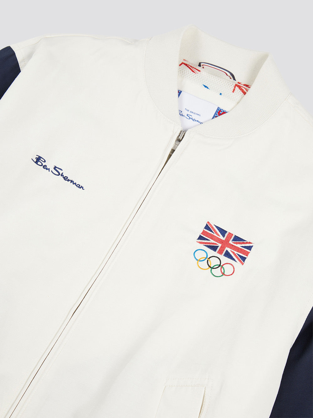 White Ben Sherman Team GB Commercial Bomber Jackets | WR8104256