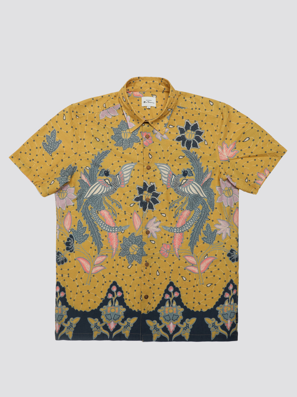 Yellow Ben Sherman Signature Abstract Botanical Print Shirts | XA4312560