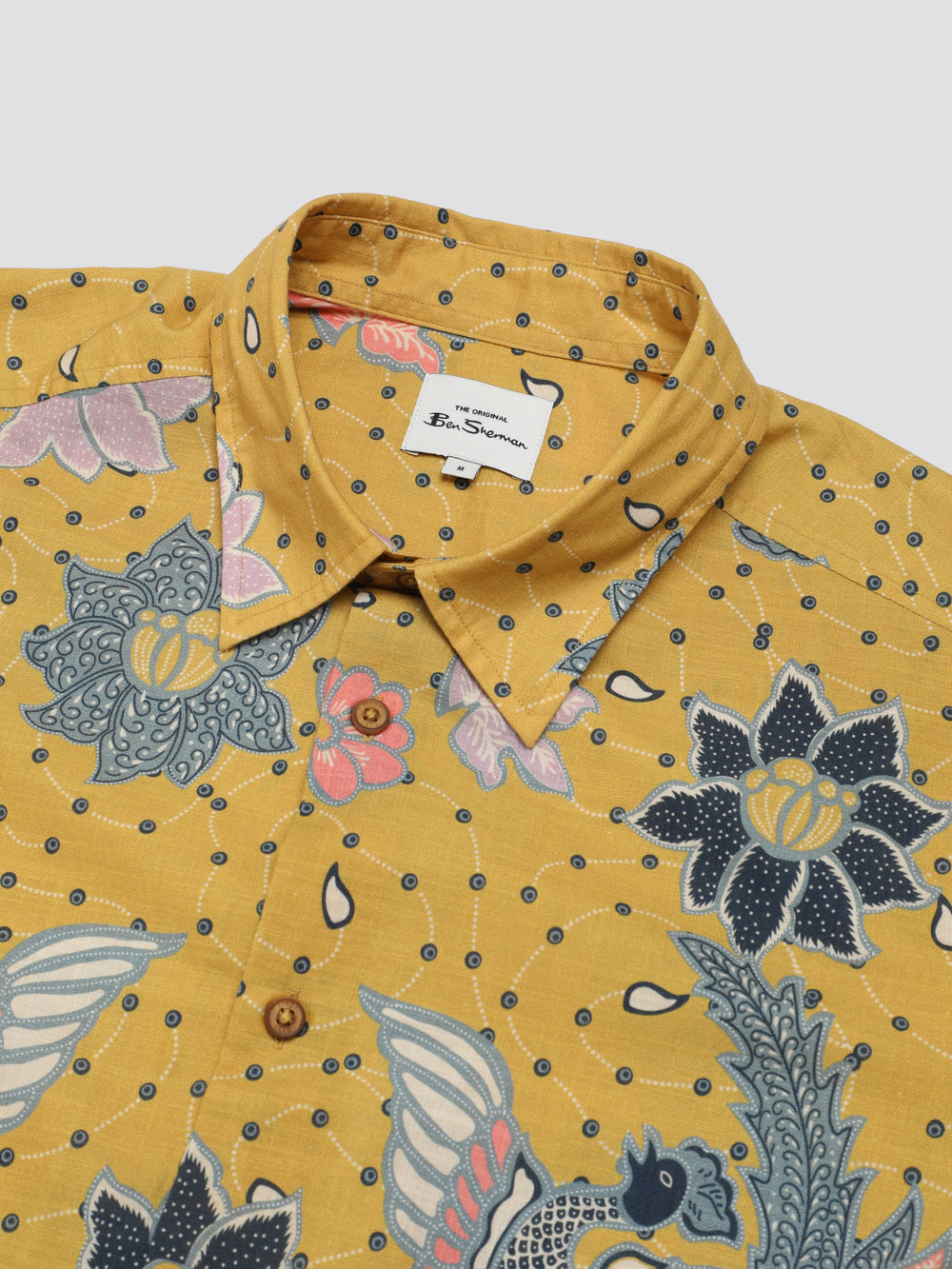 Yellow Ben Sherman Signature Abstract Botanical Print Shirts | XA4312560