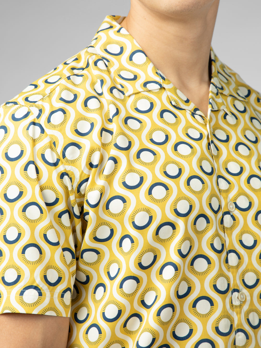 Yellow Ben Sherman Signature Retro Geo Shirts | SR1824605