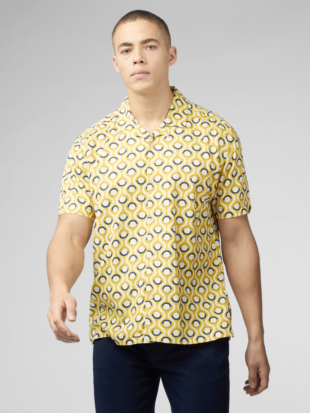 Yellow Ben Sherman Signature Retro Geo Shirts | SR1824605